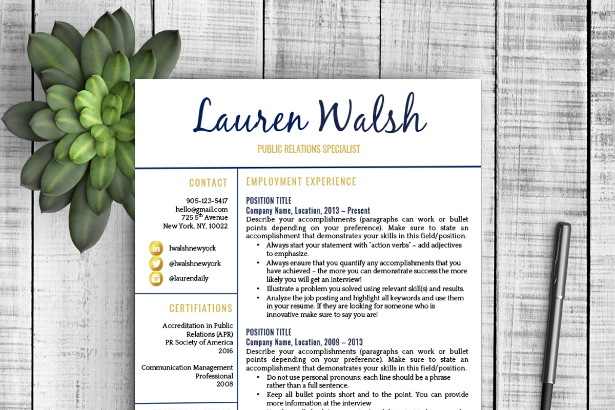 Resume Template - Lauren, a Resume Template by Resume Template Shoppe (Photo 2 of 4)