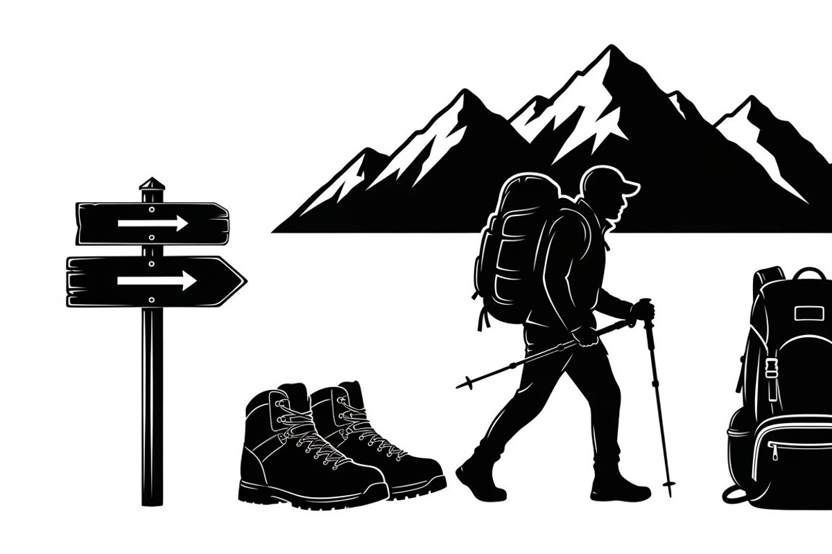 Hiking Adventure Silhouette Bundle, an Illustration by yasushie (Photo 4 of 51)
