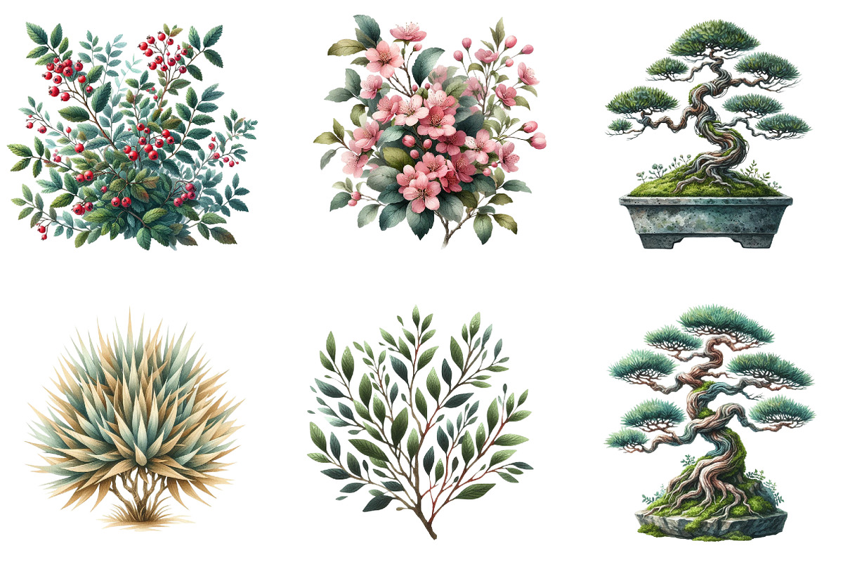 Bushes Clipart Sublimation, an Illustration by DreamArtGraphic (Photo 4 of 4)