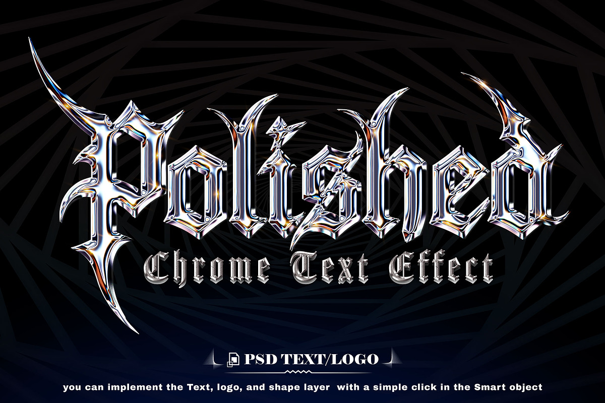 Chrome & Golden & Metal Text Effect, a Brushes & More by one-touch (Photo 6 of 9)