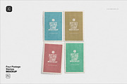 Four Postage Stamps Mockup, an Advertising Mockup by Custom Scene (Thumbnail 2 of 11)