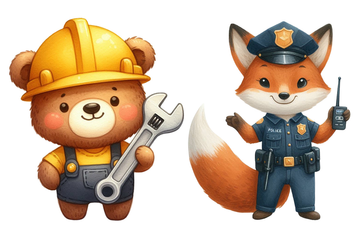 Watercolor Labor Day Animals Clipart, a Graphic by CitraGraphics (Photo 4 of 4)
