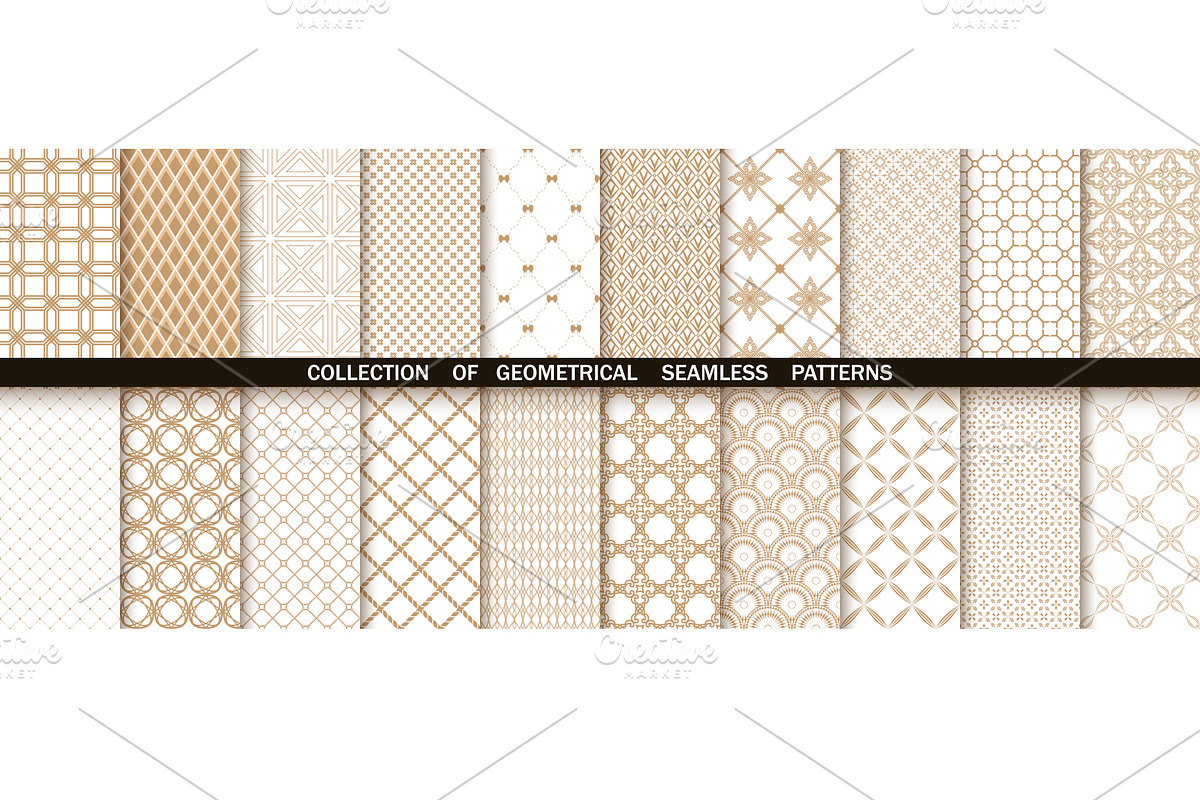Geometric set of seamless patterns, a Pattern Graphic by RODINA (Photo 1 of 3)