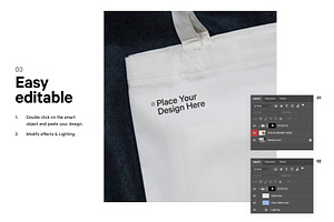 4x Tote Bag Mockup Bundle