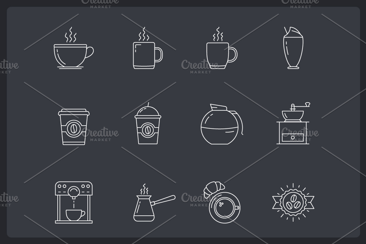 Coffee Line Icons, an Outline Icon by PixMarket