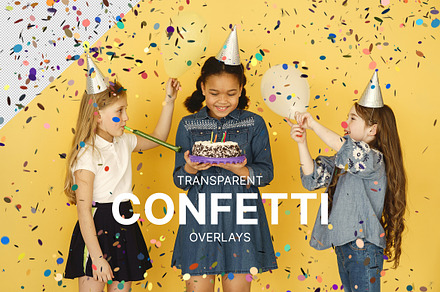 20 Transparent Confetti Overlays, an Object Graphic by smishura