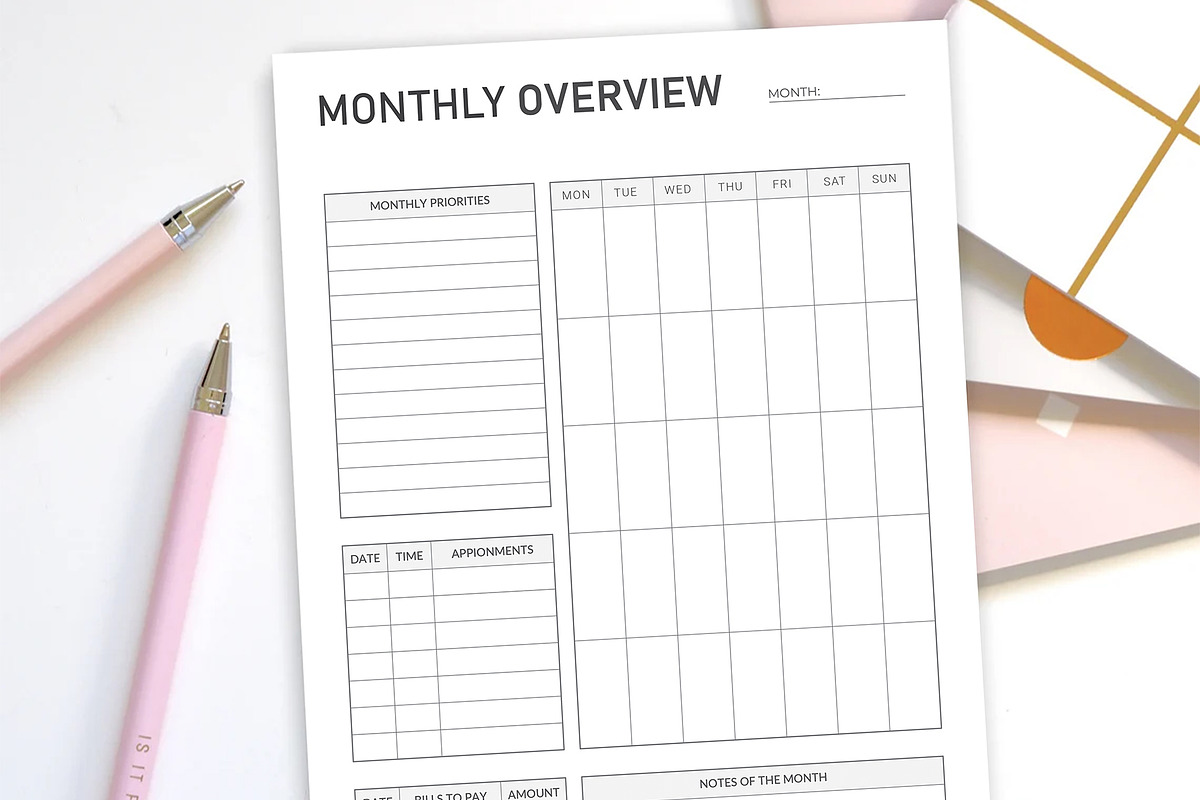 Monthly Overview, a Stationery Template by DesignDevisers (Photo 5 of 10)