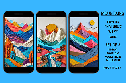 Mobile Phone Wallpapers (Mountains), a Wallpaper Graphic by Shisa Images