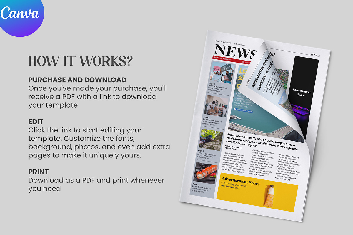 News Today Tabloid Newspaper, a Magazine Template by Oshin Design (Photo 5 of 5)