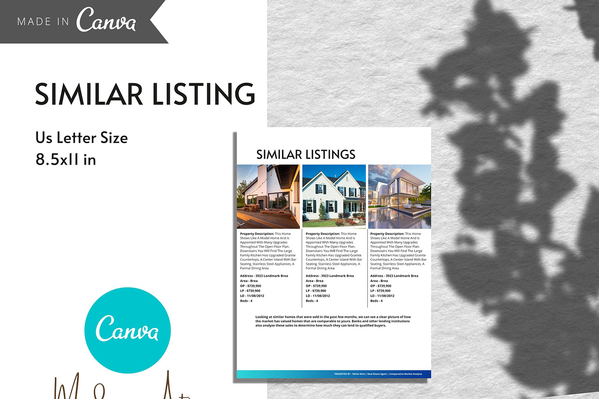 Real Estate CMA Template, a Brochure Template by Modernastic - Canva (Photo 2 of 8)