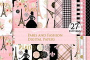 Paris Fashion Clipart+Pattern set, an Illustration by Mia's Graphic Design (Thumbnail 7 of 10)