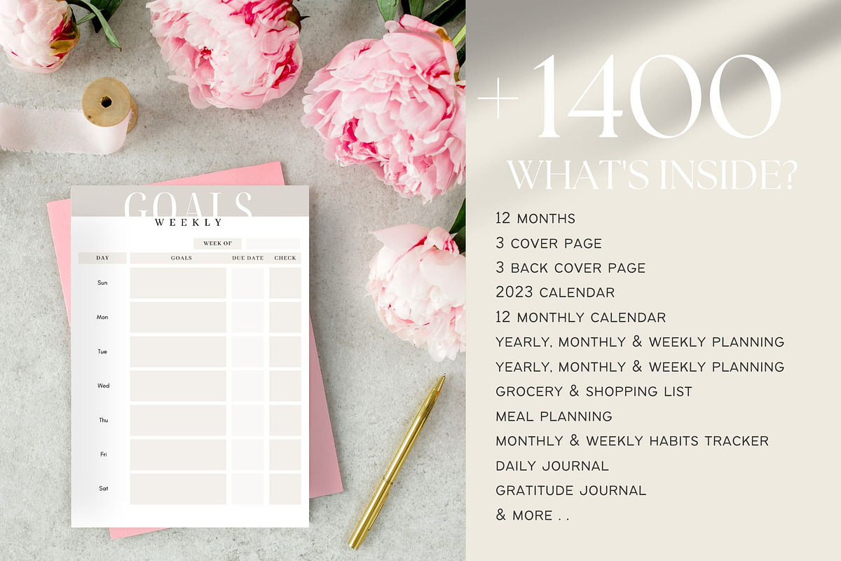 Yearly Printable Planner CANVA, a Magazine Template by Marketello Studio (Photo 2 of 8)