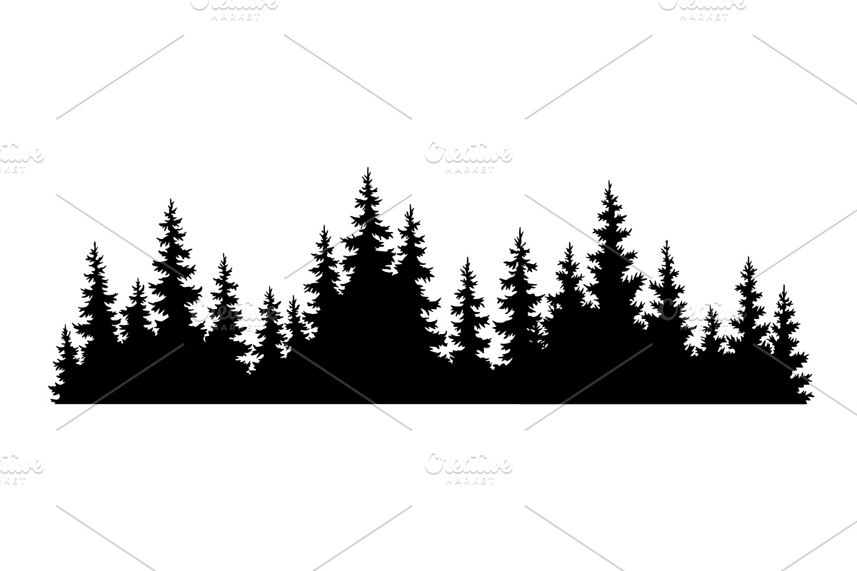 Fir trees silhouette, an Illustration by Things for designers