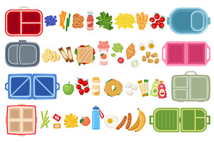 Lunchbox kit. Children snack pack, a Food Illustration by YummyBuum