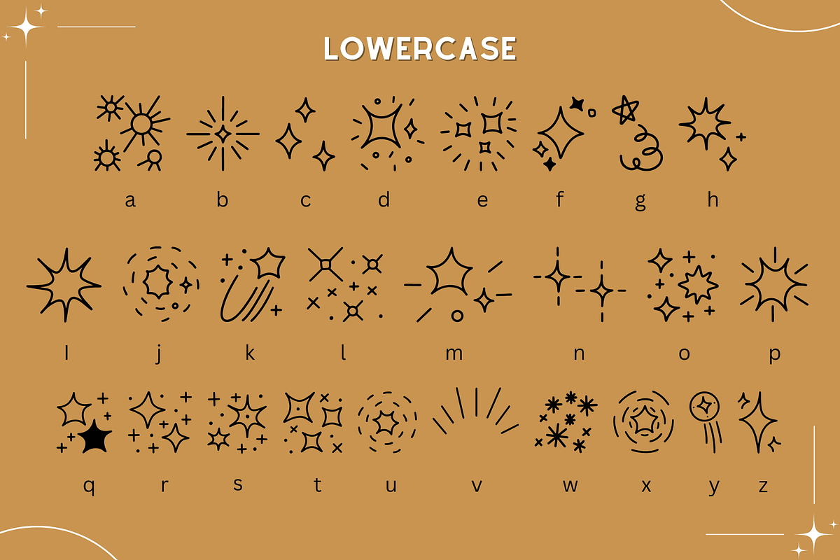 Glitter | Dingbats Font, a Font by BAMBIN (Photo 8 of 8)