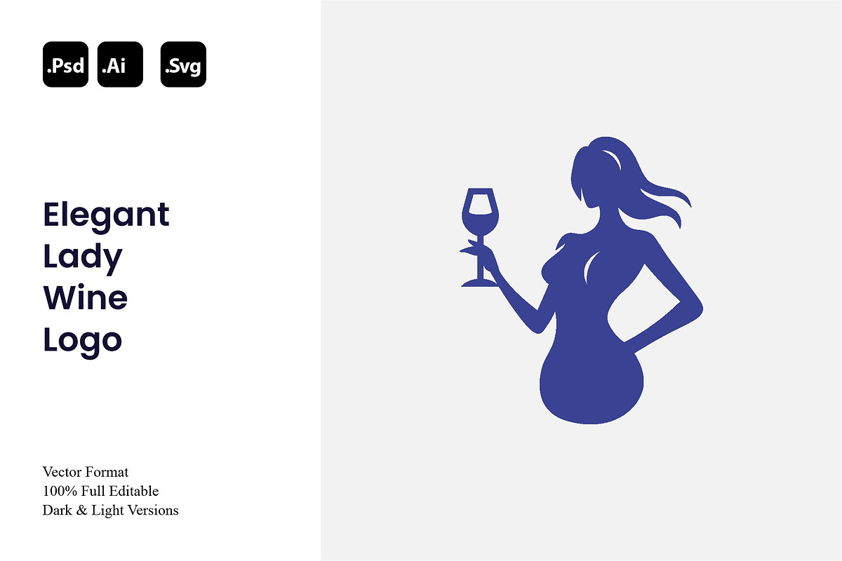 Elegant Lady Wine Logo, a Branding & Logo Template by Luxury Logos (Photo 1 of 4)