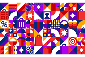 Geometric shopping sale pattern, an Object Illustration by Buch&Bee