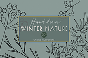 Winter line drawing collection, an Illustration by Anna.Klets (Thumbnail 1 of 12)