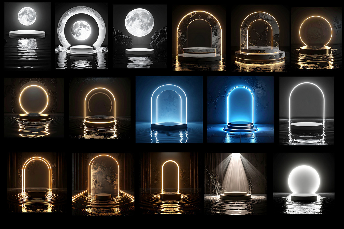 Black Water Podium Digital Backdrops, a Background Graphic by Chipshpow Graphics (Photo 10 of 10)