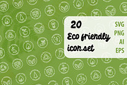 20 ECO friendly stamp outline icons, an Outline Icon by RevolutionizZed (Thumbnail 1 of 3)