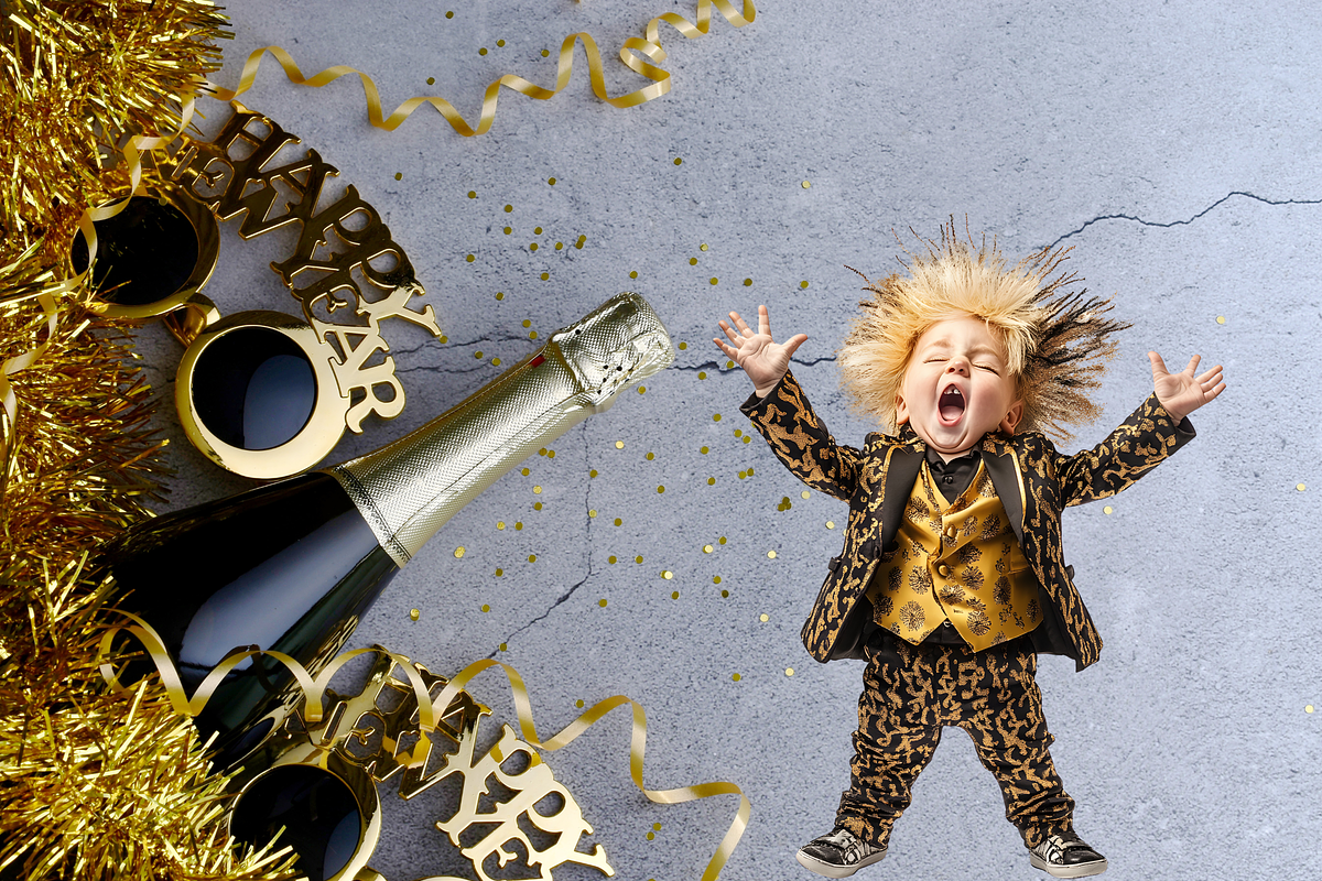 CRAZY NEW YEAR KIDS CLIPART PACK, a Person Illustration by Daring Digies (Photo 6 of 7)