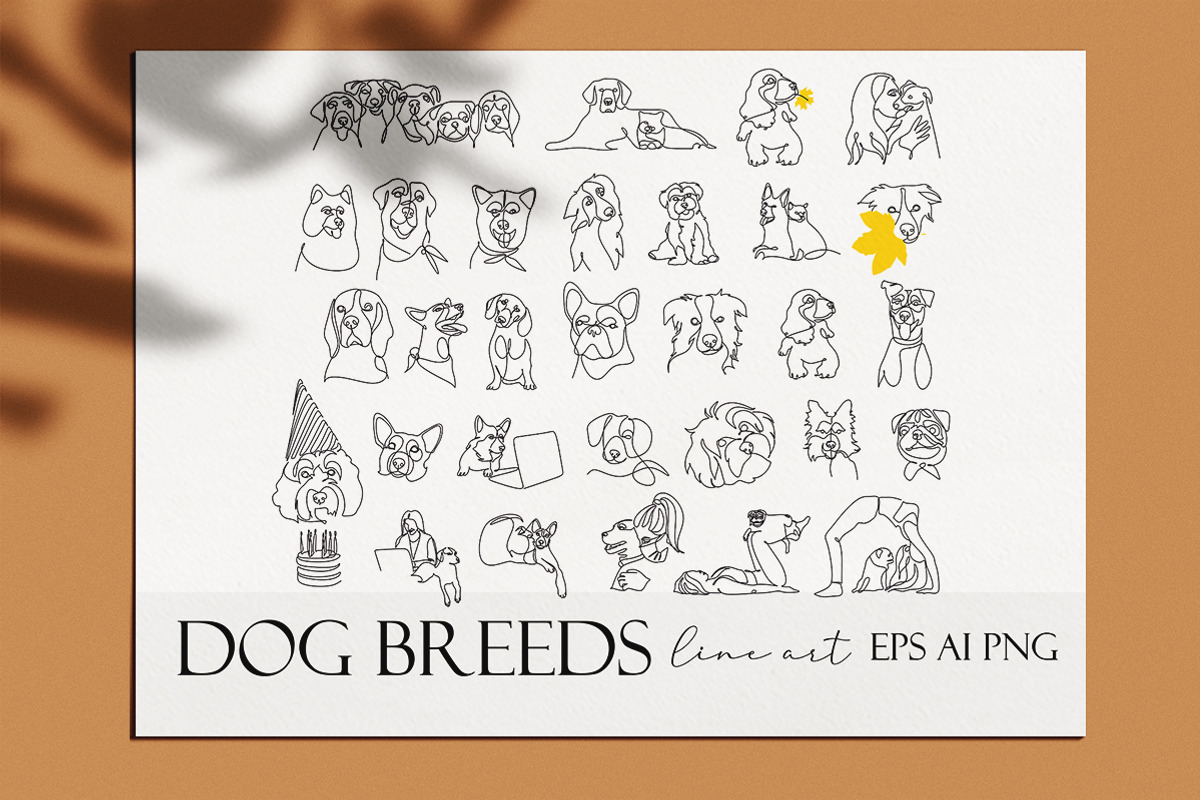 30 Dogs line art. Dog breeds, an Animal Illustration by velychko.ua (Photo 5 of 5)