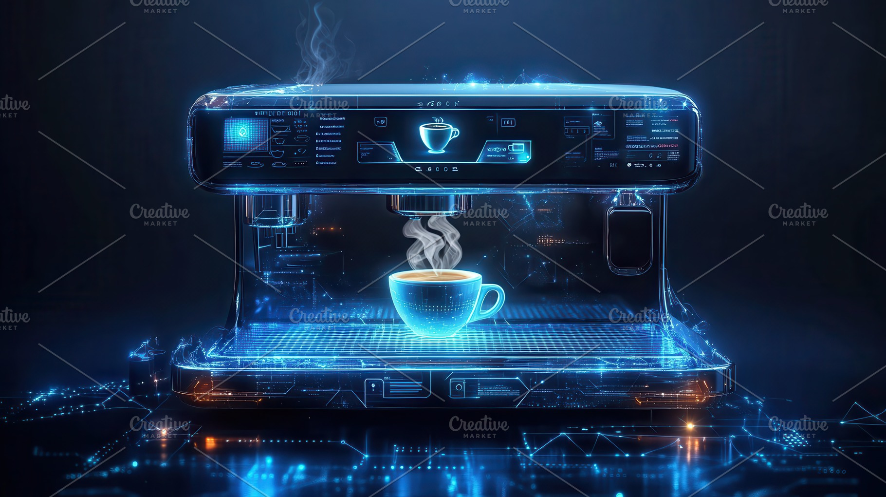 Futuristic Smart Coffee Maker Brewin, a Photo by Pixeness Studio