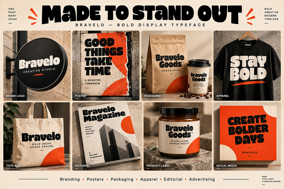 Bravelo — A Bold Display Font, a Slab Serif Font by Wow Magic (Photo 2 of 7)
