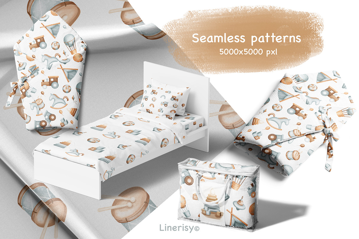NEWBORN baby illustration & patterns, an Object Illustration by Linerisyart (Photo 5 of 17)