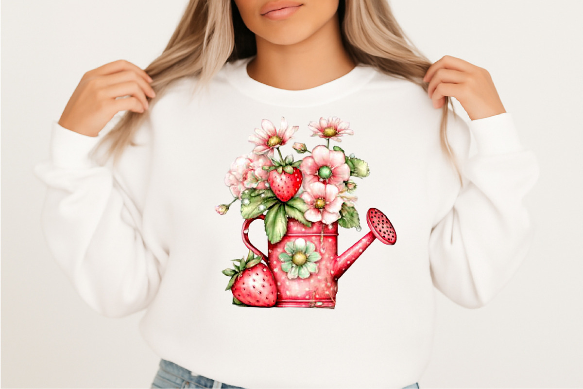 Whimsical Spring Strawberry Clipart, an Illustration by SVGArt (Photo 3 of 9)