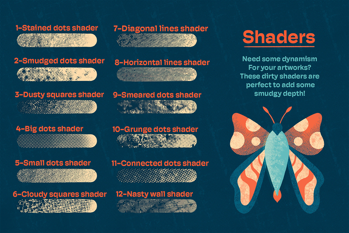 Dirty Halftones Brush Set, a Brush Add-On by Shoutbam (Photo 5 of 11)