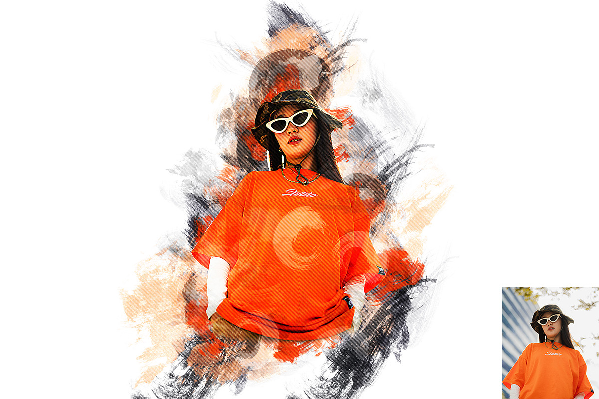 Watercolor Canvas Photoshop Action, an Action Add-On by Studio Retouch (Photo 5 of 11)