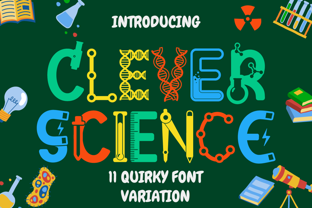 Clever Science – 11 Education Font, a Font by PutraCetol Studio (Photo 1 of 10)