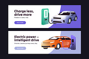 Electric cars, charging stations set, a Transportation Illustration by PaperTrident (Thumbnail 10 of 11)