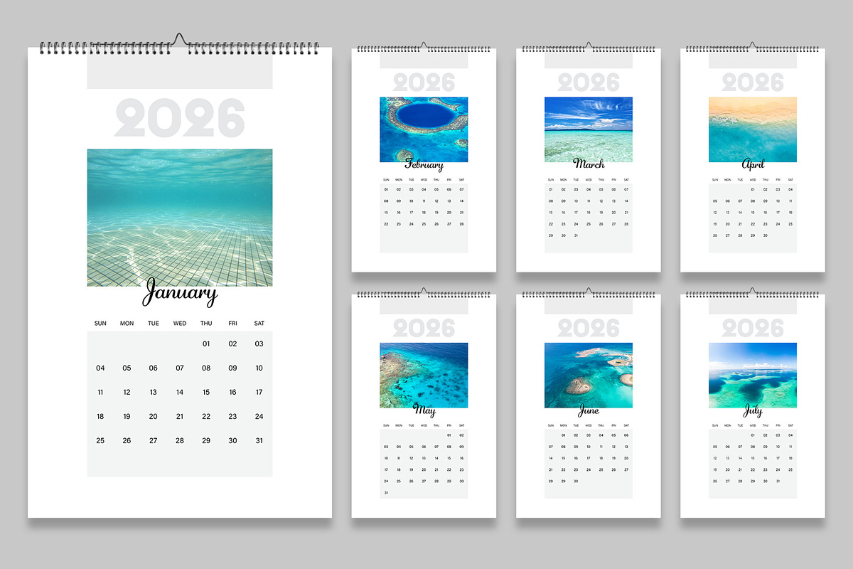 Minimal Wall Calendar 2026 Template