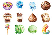 Kawaii Candy Clipart, a Seasonal Illustration by CitraGraphics (Thumbnail 2 of 6)