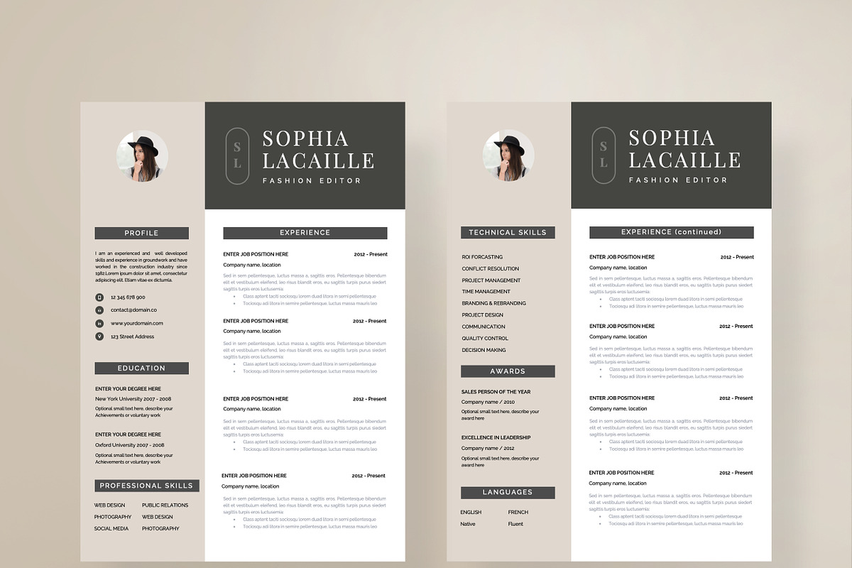 Resume Template 1, 2 page Abbey Road, a Resume Template by Resume Angels (Photo 4 of 9)