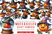 Funny Pumpkin Character Clipart, an Illustration by CreationArt (Thumbnail 1 of 7)