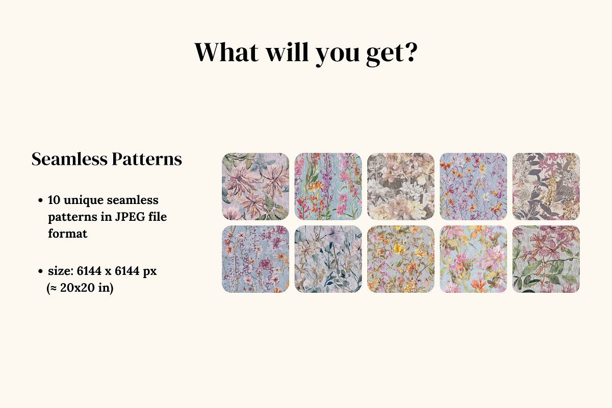 Lilac Haze Vintage Wildflowers, a Pattern Graphic by Ninterints (Photo 2 of 10)