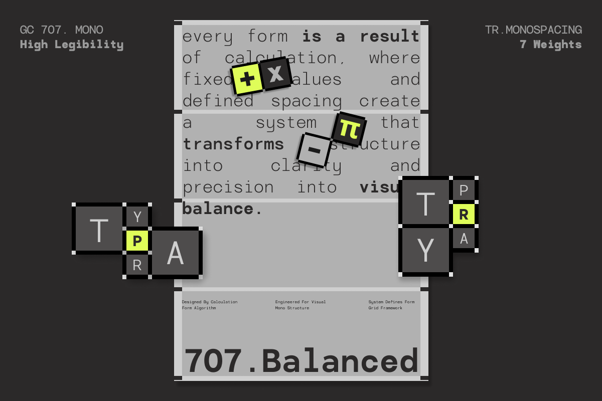 GC 707 Mono - Modern Monospace, a Sans Serif Font by Glyphonic (Photo 11 of 16)