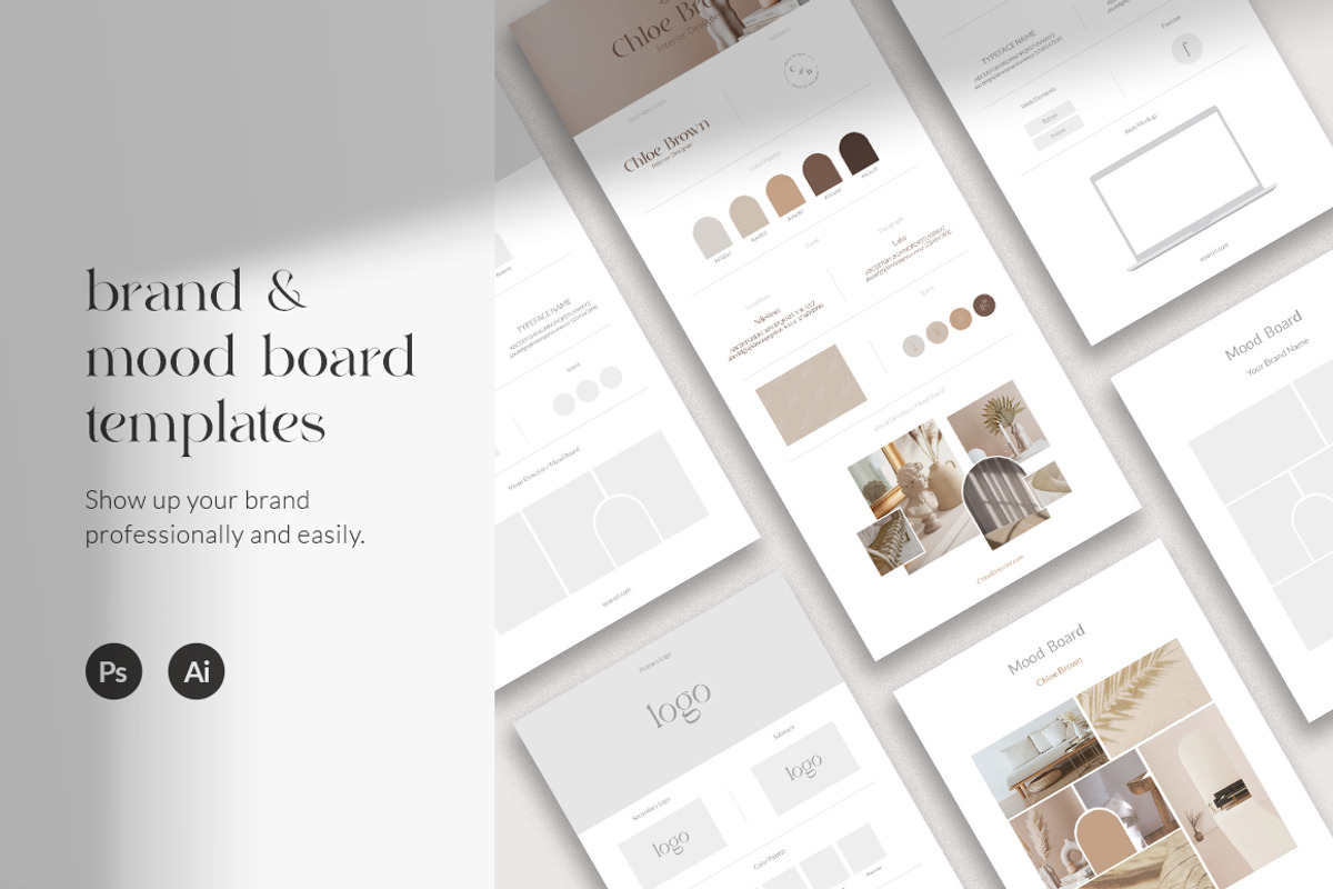 Brand & Mood board templates, a Presentation Template by Yuli Studio (Photo 1 of 7)