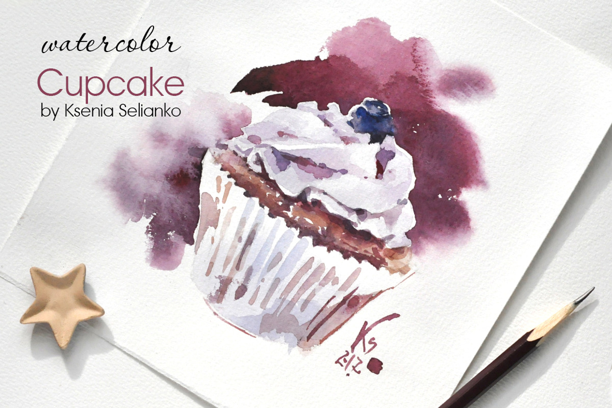 Cupcake, a Food Illustration by Ksenia Selianko (Photo 2 of 2)