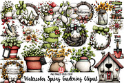 Watercolor Spring Gardening Clipart, an Illustration by Designworld (Thumbnail 1 of 4)