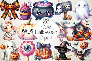 Cute Halloween Clipart, an Illustration by DreamPrint404