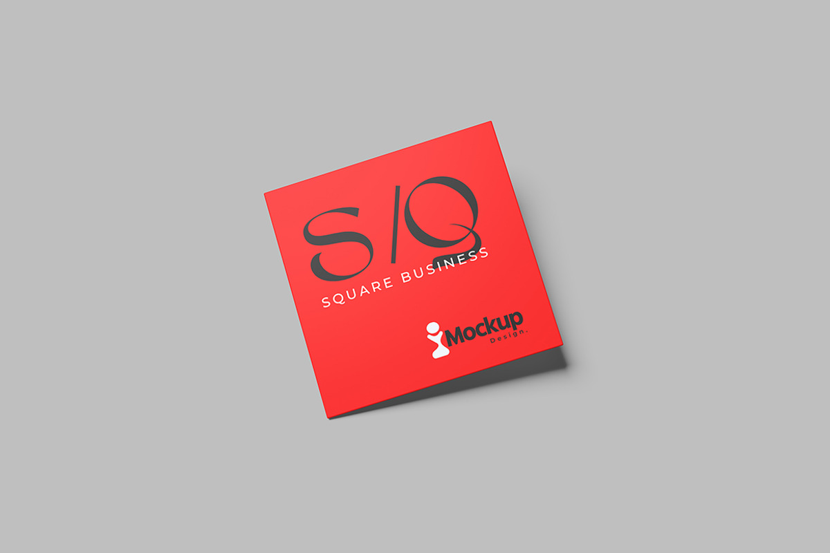 Square Business Card Mockup, a Print Template by seramoe (Photo 2 of 5)
