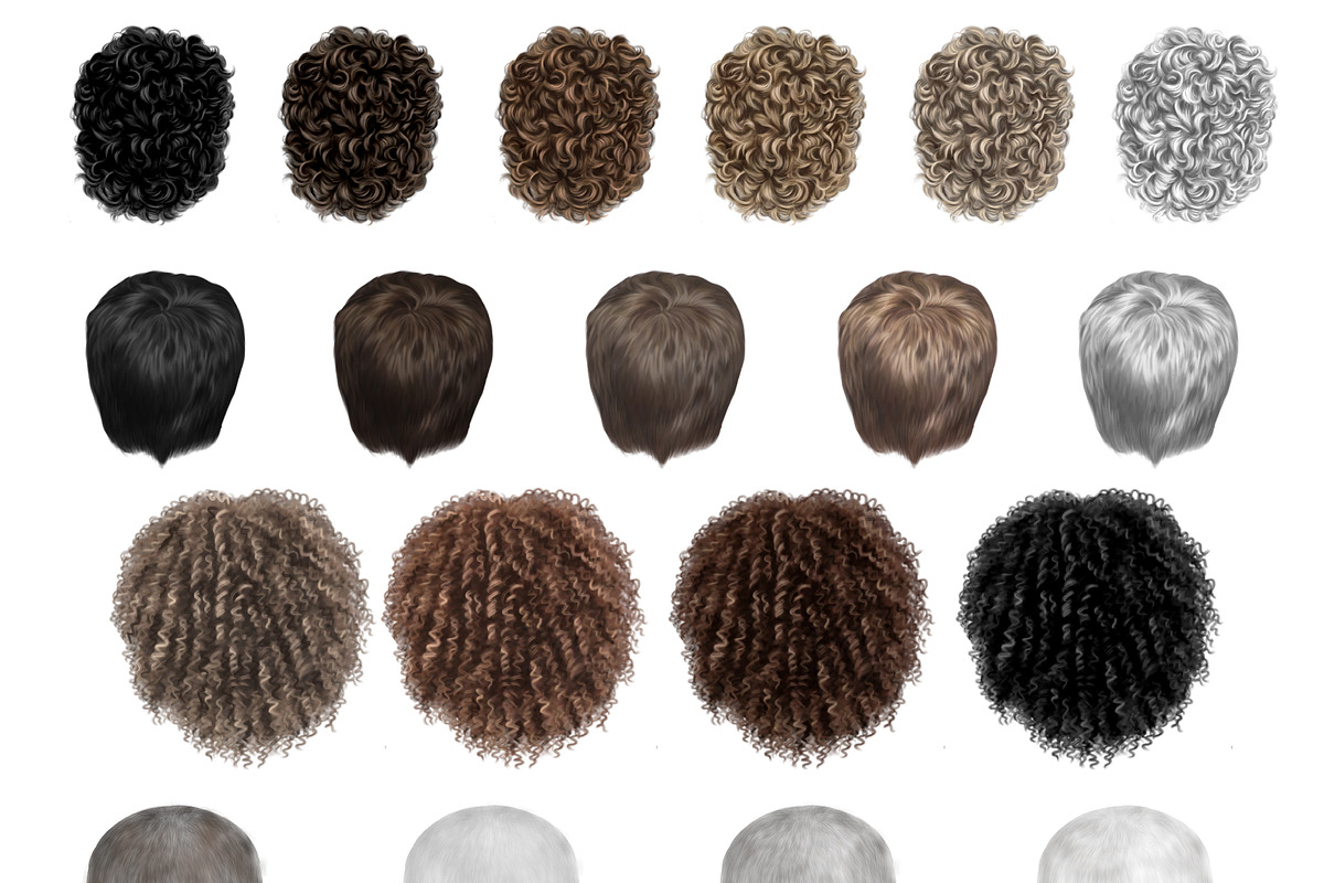 Hair Clipаrt, Men's Hairstyles, an Illustration by Elenbushe (Photo 3 of 11)