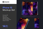 iPhone 12 Pro Mockup Set, an iPhone Mockup by Deeplab (Thumbnail 1 of 17)