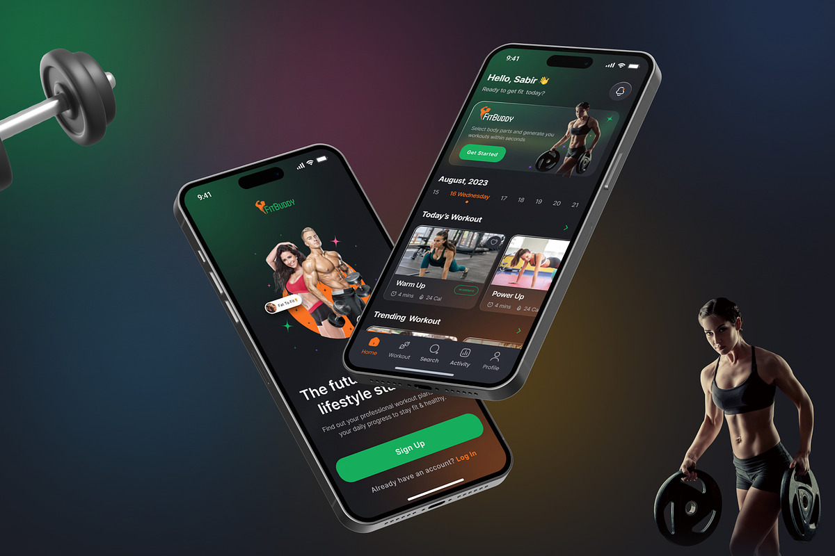 Fitness / Workout Tracker App UI Kit, an UI Kit Template by DesignBox (Photo 5 of 8)