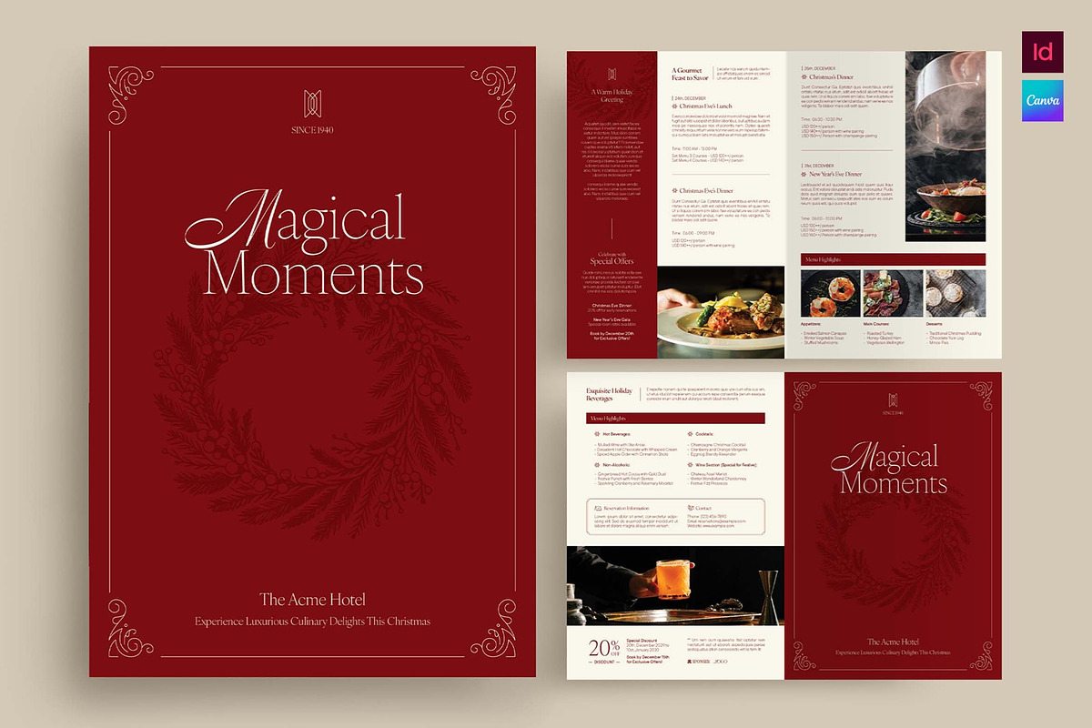Christmas Dinner Mini Brochure, a Brochure Template by BrandPacks (Photo 1 of 6)