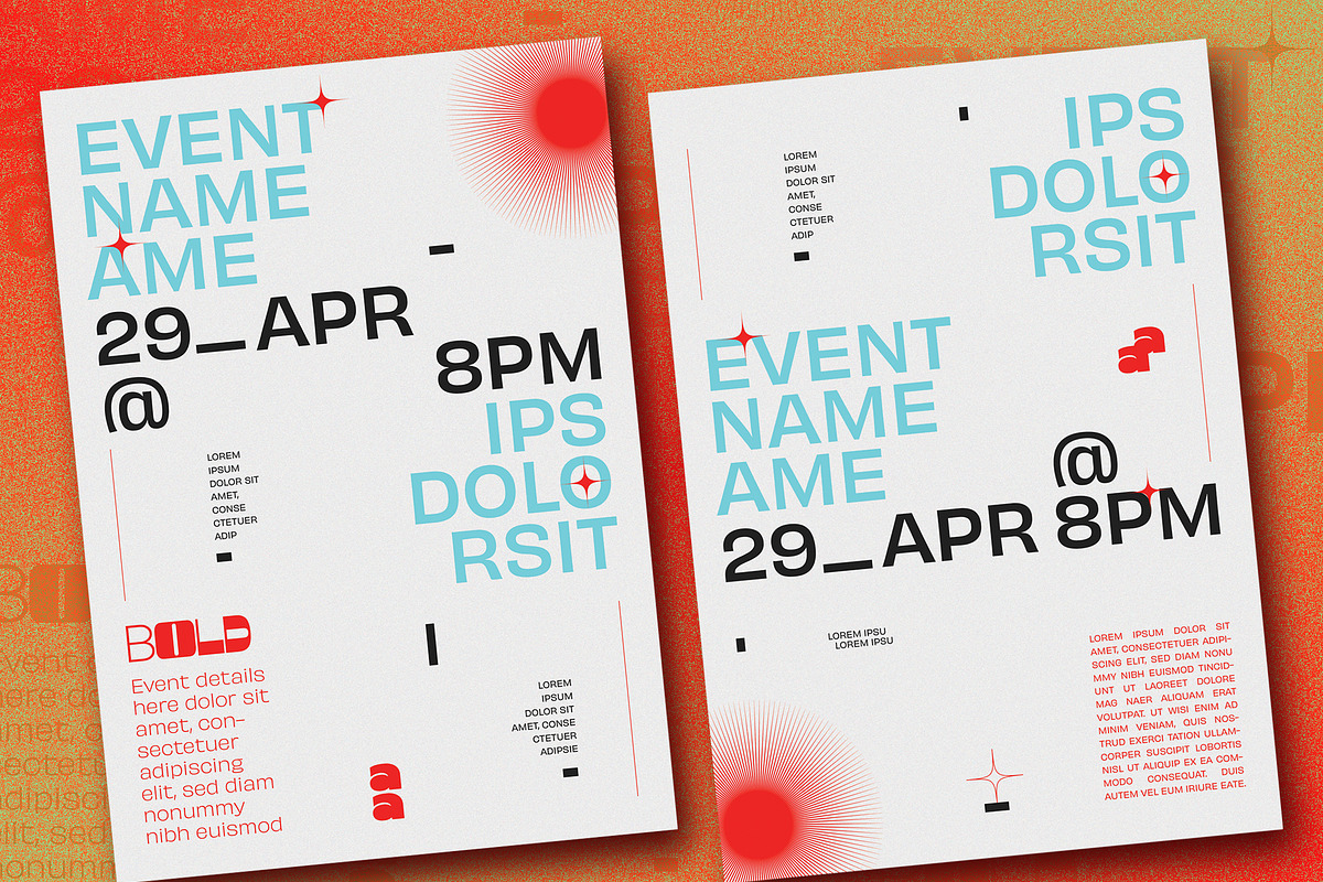 Poster with Bold Typography & Red, a Poster Template by wavebreak